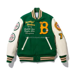 College Letterman Veste universitaire vintage personnalisée pour hommes Streetwear surdimensionné Veste pour hommes en polaire rose à manches en cuir véritable - Product Image 3