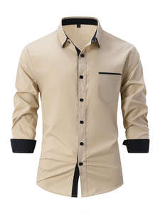 Camisa de Satén Ecológica de Alta Gama para Hombre, Estilo Vintage 2026, Cierre de un Botón, 100% Algodón, Manga Larga, Casual de Negocios, Antiarrugas, para Primavera - Product Image 4