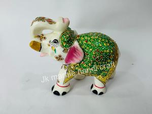 Elegante elefante hecho a mano, pieza de exhibición, 15x18 cm, mármol, estilo Animal, decoración del hogar, fuerza, amor, suerte, símbolos, piedra pintada - Product Image 4