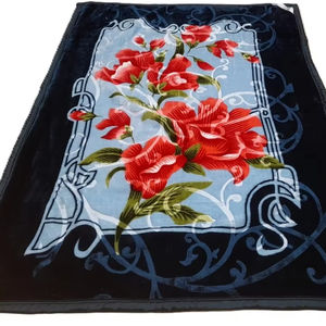 Couverture en polaire double couche de haute qualité 100% polyester à rayures personnalisables avec logo, quatre saisons, portable, douce et moelleuse - Product Image 1