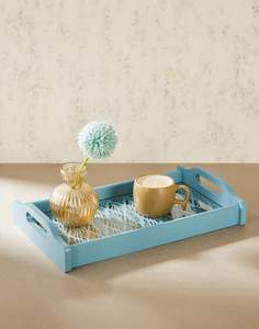 Bandeja de madera de Acacia elegante más vendida, bandeja de servicio ecológica hecha a mano para regalo decorativo de inauguración de la casa moderna - Product Image 6