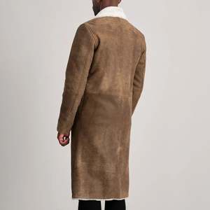 เสื้อโค้ทหนังแกะสีน้ำตาลแบบดิสเทรสสำหรับผู้ชายยี่ห้อ Kolby - Product Image 5