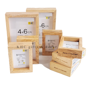 Diseño moderno 4x6 Marcos de fotos de acrílico de flores transparentes Marcos de madera transparentes por fabricante con precio FOB - Product Image 1