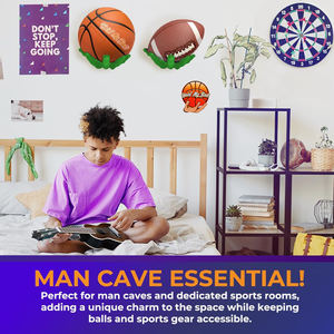 Soporte de Pared para Balones, Universal, de Polipropileno, para Almacenamiento y Exhibición de Balones Grandes, Verde, para Baloncesto, Fútbol y Otros Deportes - Product Image 3