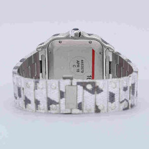 Montre automatique de luxe pour homme, boîtier en acier inoxydable 41 mm, mouvement automatique, diamants Moissanite de haute qualité, entièrement sertie - Product Image 3