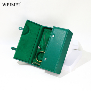 WEIMEI China Factory High End Luxury Green <b>Leather</b> Jewellery Display Box Double Opening <b>Jewelry</b> Storage Set Box - Product Image 6