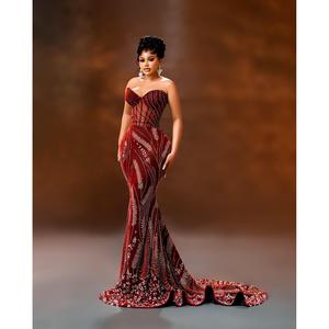 Robe de soirée longue faite main Ruby Royale Couture pour femme, taille naturelle, ornée de fleurs, idéale pour les fêtes et événements formels - Product Image 2