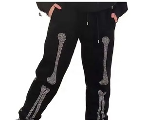 Algodón transpirable Casual Diseño sólido Hombres Rhinestone Chándal Elegante Durable Sostenible Alta calidad - Product Image 3