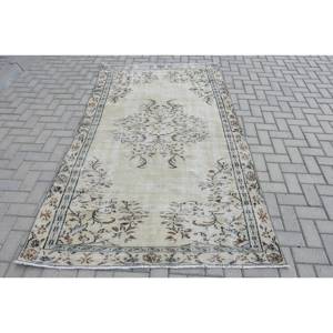 พรมขน4.8x8.3ft สีเบจสีน้ำตาลแบบดั้งเดิมงานเย็บปะแบบตุรกีพรมสี่เหลี่ยมสำหรับห้องนั่งเล่นพรมยางรองข้างเตียง - Product Image 1