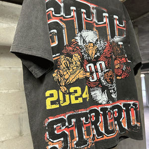 Vente en gros de t-shirt 100% coton personnalisable pour hommes coupe surdimensionnée avec impression numérique lavage vintage DTG imprimé Service OEM - Product Image 4