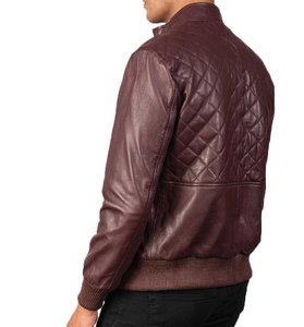 แจ็กเก็ตหนังแท้สำหรับผู้ชายหนังแกะสตรีทแวร์ขนปุย50กรัม - Product Image 4