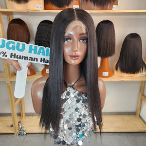 Perruques sans colle à enfiler, cheveux humains vierges vietnamiens, perruque naturelle droite, fermeture en dentelle transparente, fournisseurs de perruques pour femmes noires - Product Image 4