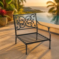 Ensemble de canapé d'angle 6 places en aluminium moulé, durable, confortable et moderne, pour jardin, repas en plein air et autres utilisations extérieures