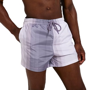 ปกติพอดี100% ไนลอนโพลีอะไมด์ด้านข้างลื่นกระเป๋าเอวยางยืดสีเทาลายปกติพอดีกับสีรุ้งกางเกงว่ายน้ำ - Product Image 1