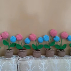 Vibrante doble para maceta de tulipán para decoración del hogar Pantalla impresionante ecológica para tulipanes Diwali - Product Image 1