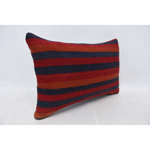 Multicolor Kilim Striped Wool Pillow 16x24 Inch Luxury Decorative Accent <b>Cushion</b> Woven Vintage <b>Fluffy</b> Pattern - Product Image 3