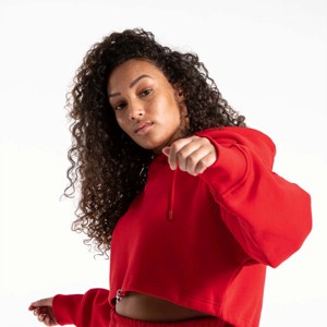 Sweat-shirt à capuche oversize en molleton 100 % coton, personnalisable avec logo, pour femme, haute qualité, coupe courte, vente en gros - Product Image 4