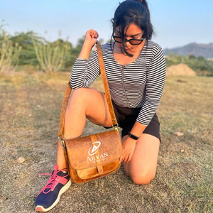 กระเป๋าถือหนังครันช์หนังแท้ทำด้วยมือแท้แบบเต็มรูปแบบมีสไตล์สำหรับผู้หญิงกระเป๋าสะพายไหล่แบบย้อนยุคใช้ในสำนักงานทำจากหนังแท้ - Product Image 1