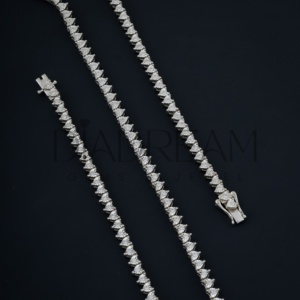 Cadena de tenis de diamante cultivado Leb de corte personalizable Hip Hop de plata 925 de alta calidad, joyería elegante personalizada, compromisos de bodas - Product Image 3