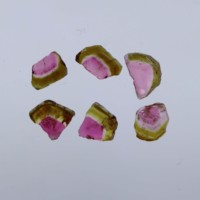Tranche de tourmaline naturelle de 7 carats Pierres précieuses Tranches de tourmaline bio de pastèque Pierres précieuses en vrac disponibles Quantité en gros grossiste