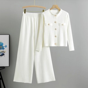 Conjuntos de pijama de punto de 2 piezas elegantes para mujer, conjunto de pantalones cárdigan de vendaje con cinturón, conjunto de dos piezas de punto informal para mujer 2024 - Product Image 6