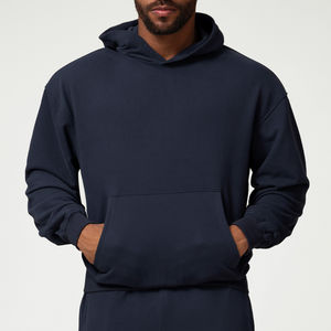 Sudadera con capucha de gran tamaño para hombre hecha a medida mezclada de algodón transpirable - Product Image 4