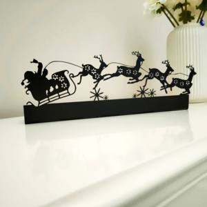Soporte de luz de té de Metal de alta calidad, 3 luces de té, Santa el trineo con diseño de renos, portavelas - Product Image 1