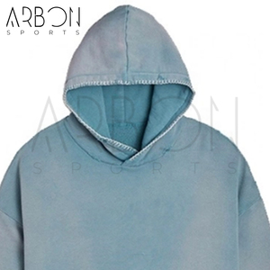 Nouvel arrivage de bon fournisseur pour les hommes Pull streetwear à épaules tombantes Personnalisé Brodé Vintage Polaire Acid Wash Hoodies - Product Image 6
