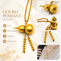 Collier pendentif gourde en or K, bijoux cadeau culturel, fournisseur en gros de cadeaux culturels