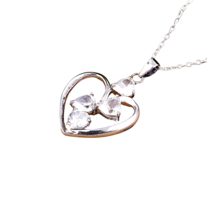 Coeur Cut Herkimer Gemstone 925 Sterling Silver Heart Shape pendentifs Argent Plaqué Romantique À La Mode Pendentif Pour Cadeau De Mariage - Product Image 1