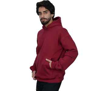 No Import Duty <b>American</b> Cotton Burgundy Pullover <b>Hoodie</b> for Men Soft Fleece Customizable Streetwear Warm Casual Sweatshirt - Product Image 5