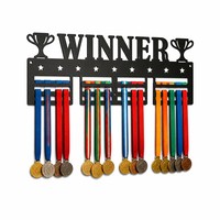 Support mural pour médailles de vainqueur, présentoir de médailles en métal découpé au laser avec design de trophée, cadeau motivant pour les athlètes