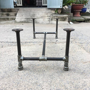Patas de Muebles Metálicas de Estilo Industrial CON004, 120x60x35mm, Tubería de Agua y Tubería de Acero de 27mm para Mesa de Comedor y Cocina - Product Image 1