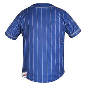 Camiseta de béisbol del equipo a rayas OEM, Camiseta deportiva de poliéster con rayas y botones de béisbol liso con logotipo personalizado - Product Image 2