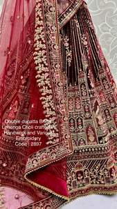 ชุดแต่งกายสำหรับเจ้าสาวผ้ากำมะหยี่ปักลายต่างๆ lehenga choli ผู้ผลิตและผู้จำหน่ายจาก surat ล่าสุด - Product Image 5