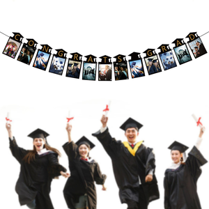 <b>Graduation</b> Party Supplies Sunflower Burlap <b>Banner</b> Congrats Grad Photo Wall Decor Garland - Product Image 4