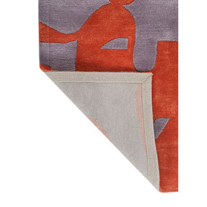 Tapis Jaipur ZA TNQ-3206 en laine et viscose, tufté à la main, motif abstrait blanc, 4m, pour décorations de salon, couleur rouge-orange - Product Image 5