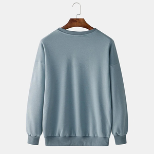 เสื้อสเวตเชิ้ตผู้ชายแขนยาวผ้าฝ้าย 100% คุณภาพสูง ขนาดใหญ่พิเศษ แบบคอกลม ไม่มีลาย สามารถสั่งทำได้ - Product Image 2