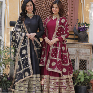 Boutique India Último Vestido Tradicional Exclusivo Con Dupatta Georgette Vestido Ropa Étnica Ropa de Fiesta Más Vendido Alto Bajo Demanda - Product Image 1