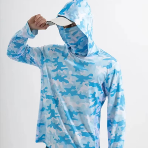 เสื้อฮู้ดตกปลาสำหรับผู้ชายพิมพ์ลายพิมพ์ซับลิเมชันชุดใส่ตกปลาแขนยาวหน้ากากตกปลา - Product Image 1