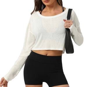 Conjuntos de Tops Cortos de Invierno para Mujer, Tops Deportivos, Diseño Personalizado, Bordado, Impresión Digital, Secado Rápido, Absorbe el Sudor, Ecológico - Product Image 1