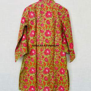 Hermoso vestido estampado floral de bloque de algodón Vestido para ropa informal Vestido estampado de bloque de mano - Product Image 6