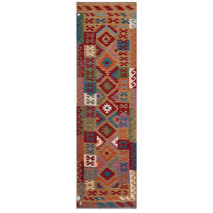 Alfombra Kilim de Maimana, Afganistán, 297 x 88 cm - Product Image 1