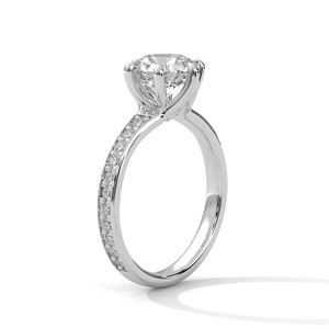 2.0ct Round Brilliant Cut Moissanite <b>Solitaire</b> <b>Ring</b> 925 Sterling <b>Silver</b> Engagement Band - Product Image 4