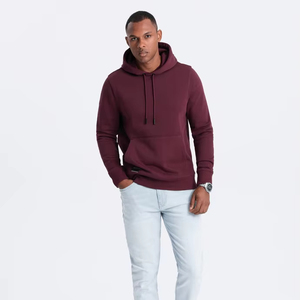 Otoño nuevos hombres 100% sudaderas con capucha de algodón 360G algodón grueso lavado sudadera de gran tamaño con diseño liso - Product Image 1