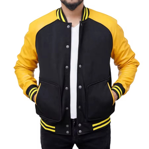 Premium Quality Winter <b>Jacket</b> Custom Pattern <b>Men</b> Embroidery Varsity <b>Jackets</b> Custom Pockets <b>Men</b> Varsity <b>Jackets</b> - Product Image 1