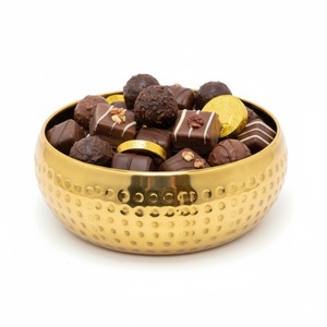 Finest Quality <b>Hammered</b> Gold Metal Bowl Vintage Design Round Chocolate Serving Bowl Dessert <b>Holder</b> For Home And Parties Use - Product Image 1