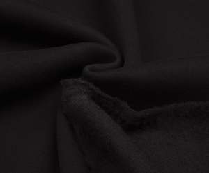 Jet Black French Terry Cotton Fabric 65% Cotton 35% Polyester Fabric for Clothing with One Side Brushed 3 Fleece Knitted Terry - Product Image 6