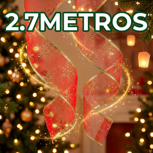 Nastro Trasparente Scintillante con Fiocchi di Neve Rosso Argento Oro, Larghezza 2,7 Metri, Materiale Plastico 6,3 cm - Product Image 5