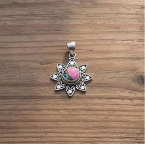 Colgante de Turquesa Natural Algodón de Azúcar, Colgante de Plata de Ley 925, Colgante de Piedra Preciosa Hecho a Mano, Único por el Fabricante - Product Image 1